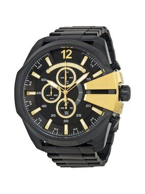 NWT Diesel Mega Chief Chronograph Black Dial Men's Watch